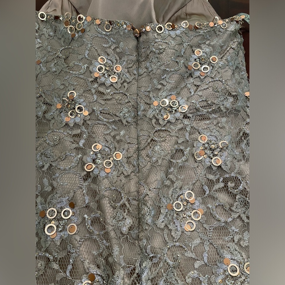 Tina di Montella women’s Lace sequins and beads champagne Halter neck dress S 12 - Picture 5 of 10